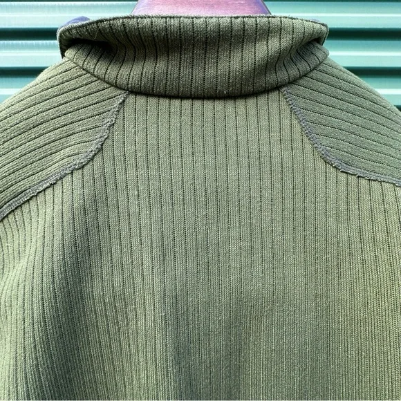 Columbia Olive 1/4 Zip Sweater Workwear Gorpcore Outdoor Hiking Long Sleeve - Picture 8 of 9